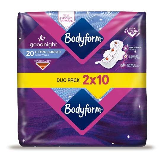 Bodyform Cour-V Ultra Night Sanitary Towels Wings (18 ct)