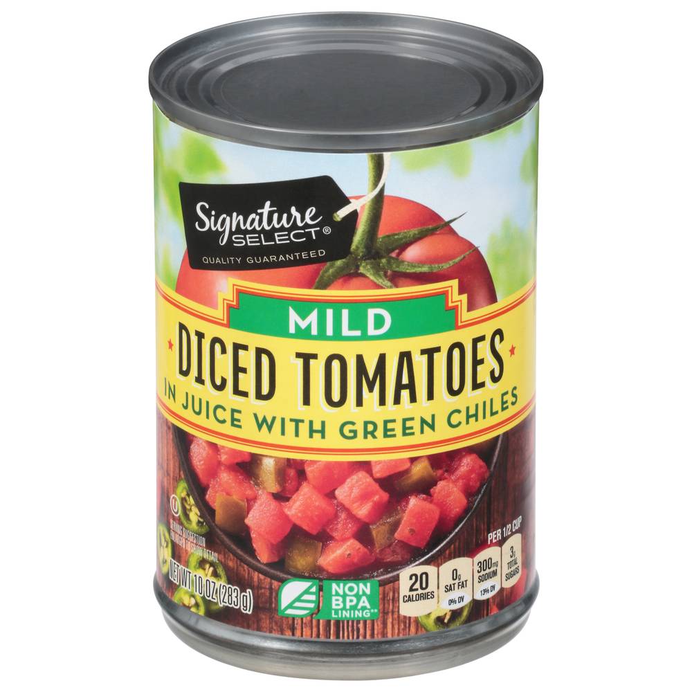 Signature Select Mild Diced Tomatoes With Green Chiles (10 oz)