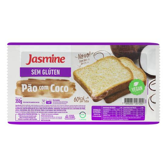 Jasmine pão com coco sem glúten (350 g)