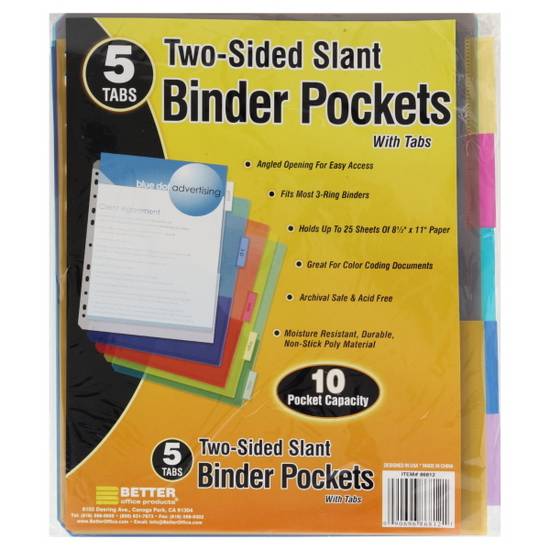 Better Office Products Binder Pockets