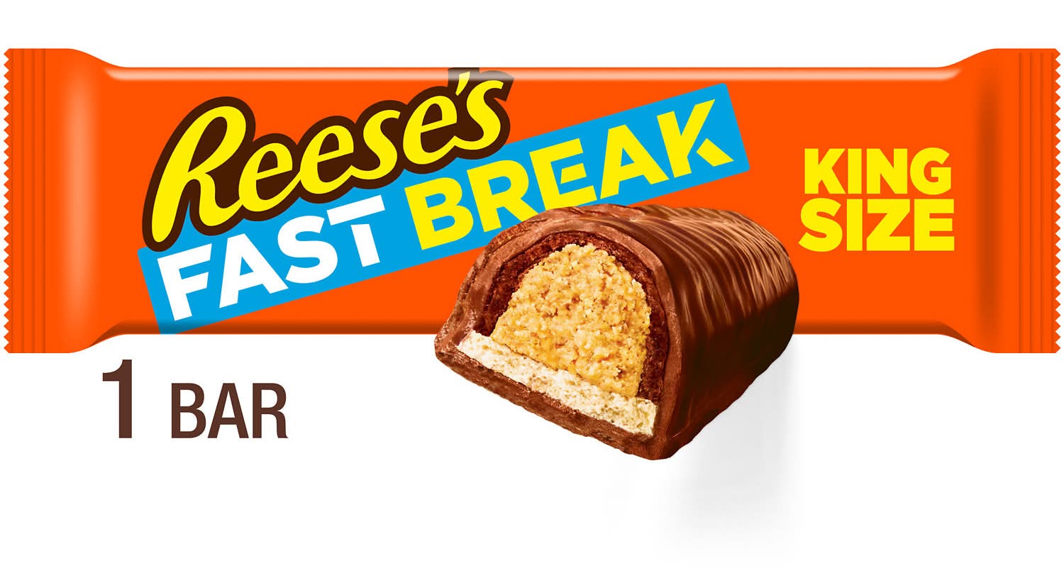 Reese's Fast Break Milk Chocolate Candy Bar, Peanut Butter & Nougat (3.5 oz)