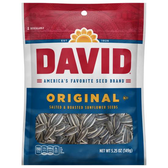 DAVID Salted & Roasted Original Sunflower Seeds 5.25oz