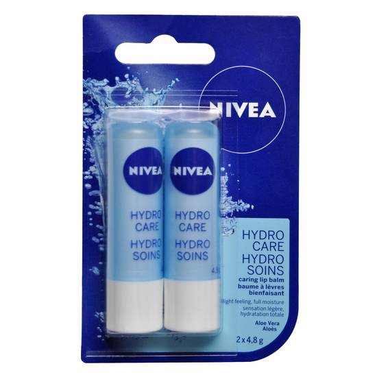 Nivea Nivea Hydro Care Lip Balm, 2 Pack (2 x 4.8g)