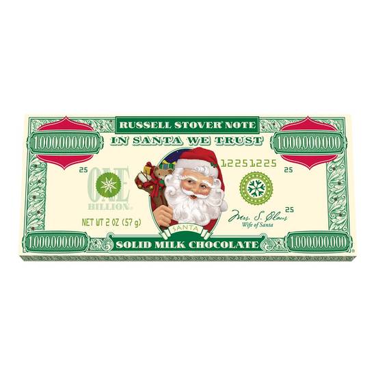 Order Russell Stover Santa Money Solid Milk Chocolate Bar - 2oz food online from Rite Aid store, Oceanside on bringmethat.com