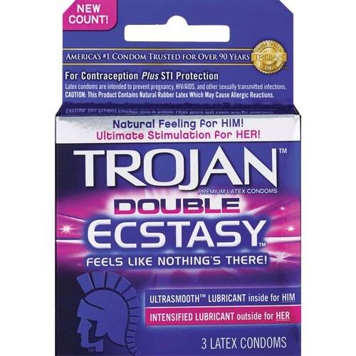 Trojan Double Ecstasy Condoms, 3CT