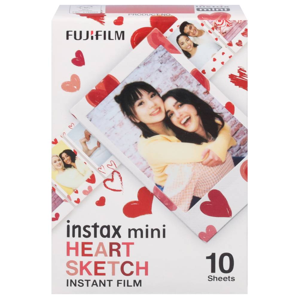 Fujifilm Heart Sketch Instax Mini Instant Film (10 ct)