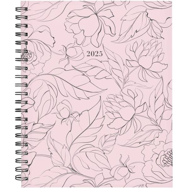 2025 Cambridge® Alicia Weekly/Monthly Planner, 8-1/2" x 11", Pink Floral, January To December