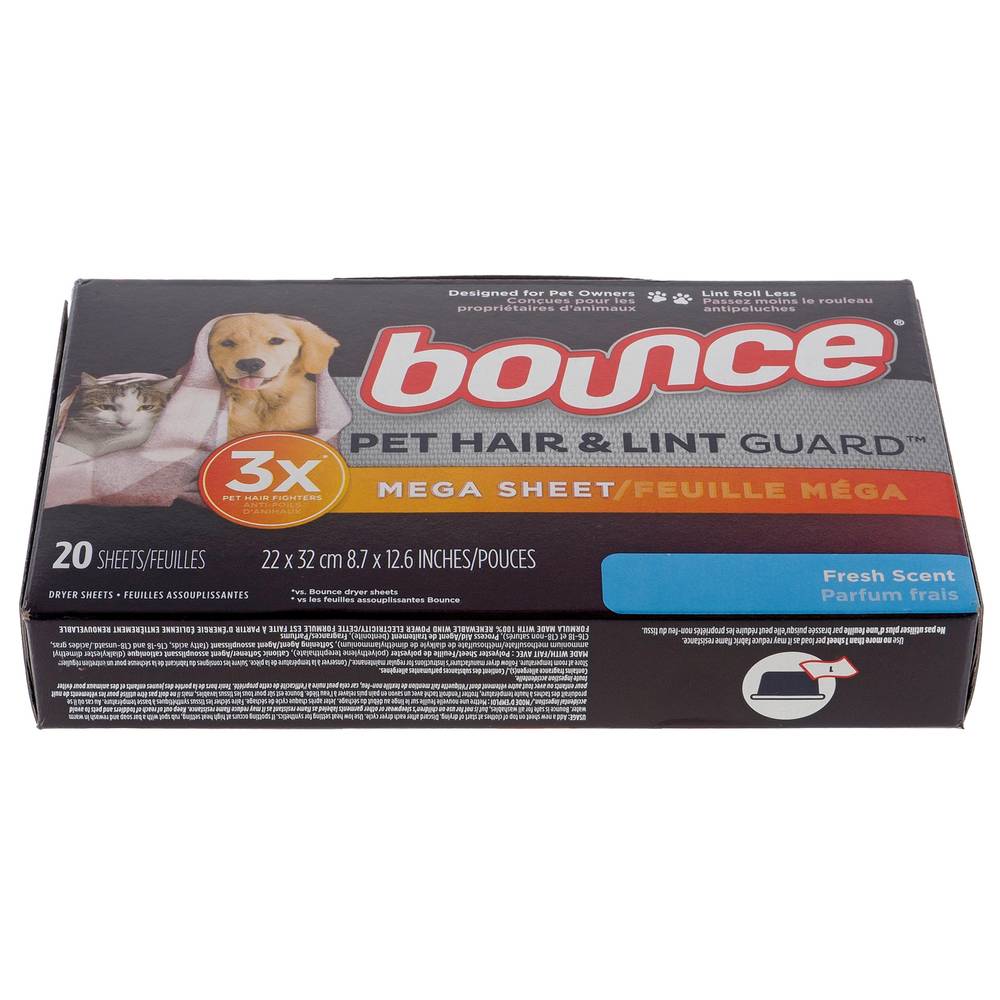 Bounce Pet Hair & Lint Guard Dryer Sheet (8.7 in x 12.6 in)