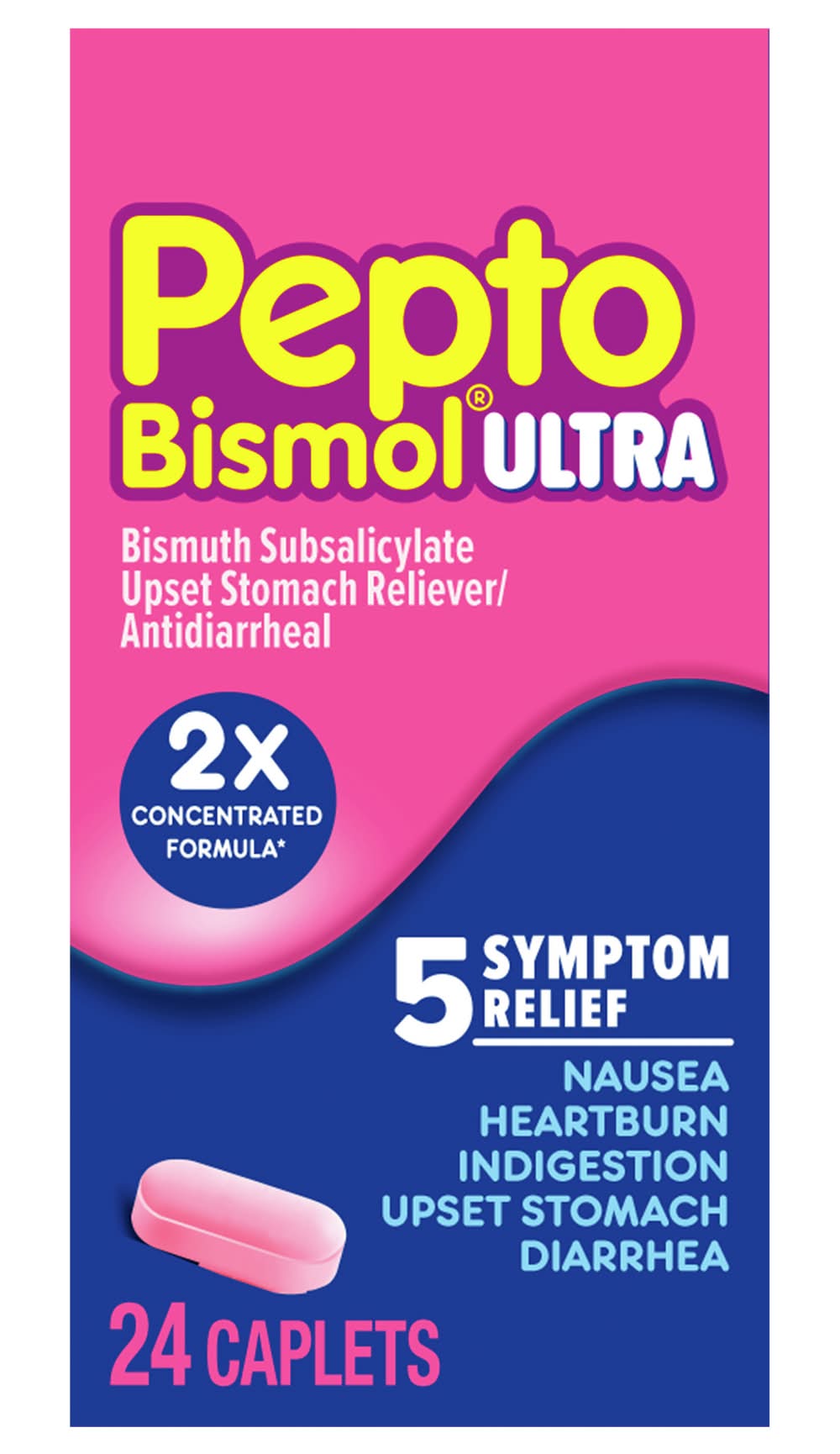 Pepto-Bismol Ultra Antidiarrheal & Upset Stomach Reliever Caplets (24 ct)