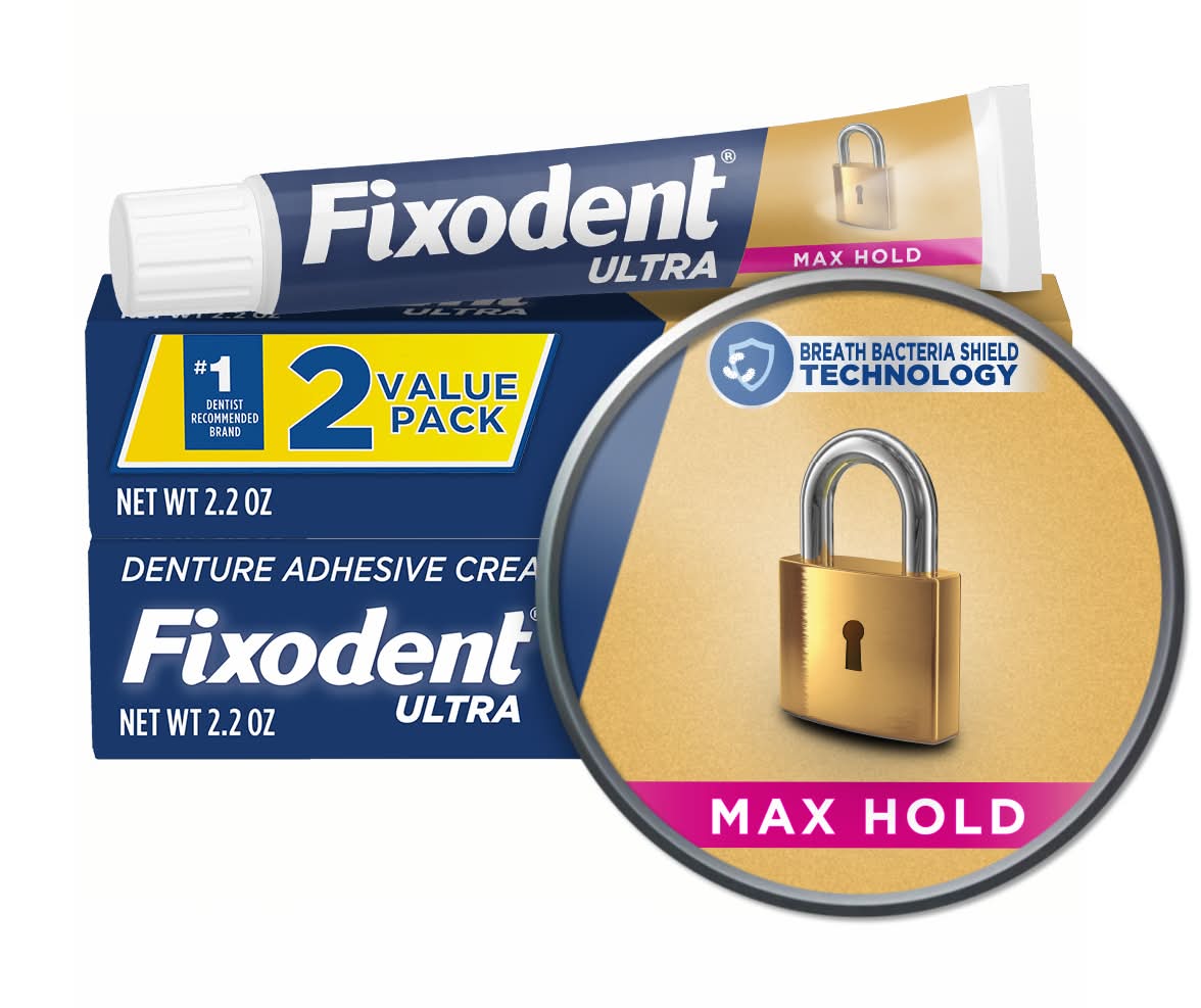 Fixodent Value pack Max Hold Ultra Denture Adhesive Cream (4.4 oz)