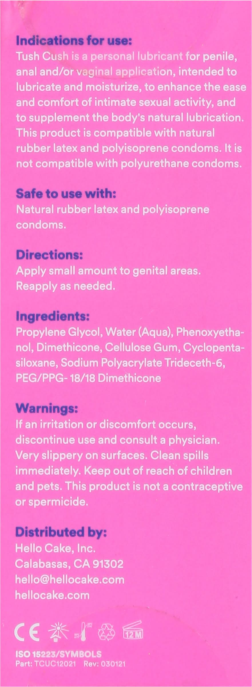 Cake Tush Cush Lubricant (1.7 fl oz) | Postmates