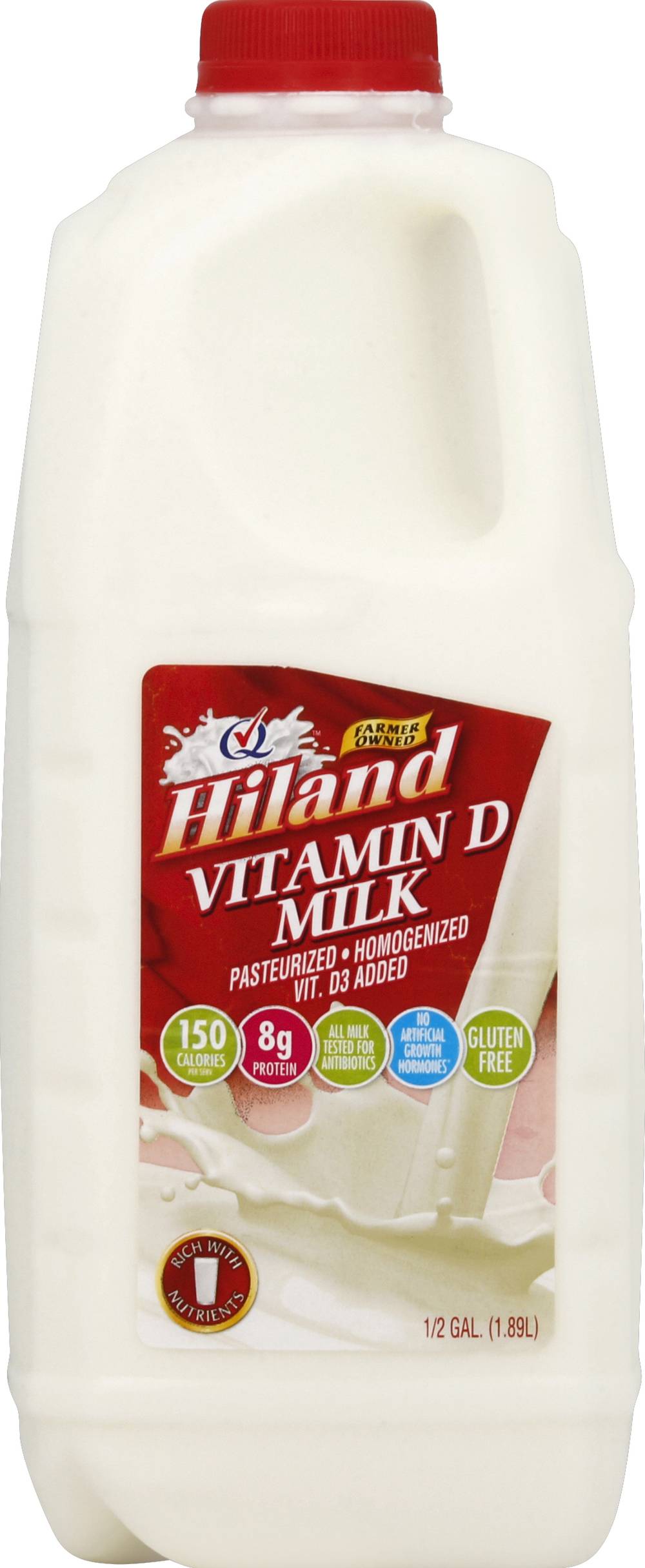 Hiland Vitamin D Pasteurised Whole Milk (0.5 gal)