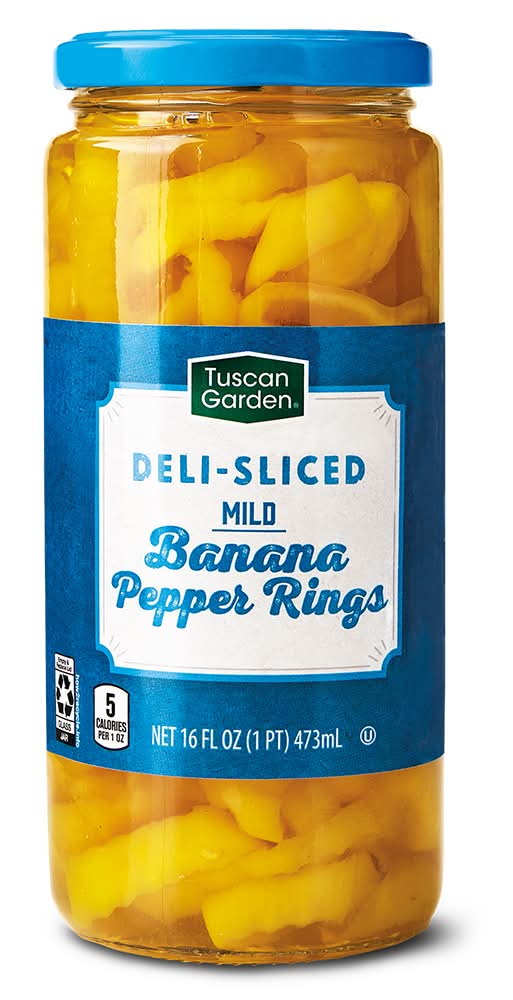 Tuscan Garden Deli Sliced Banana Pepper Rings, Mild (16 fl oz)