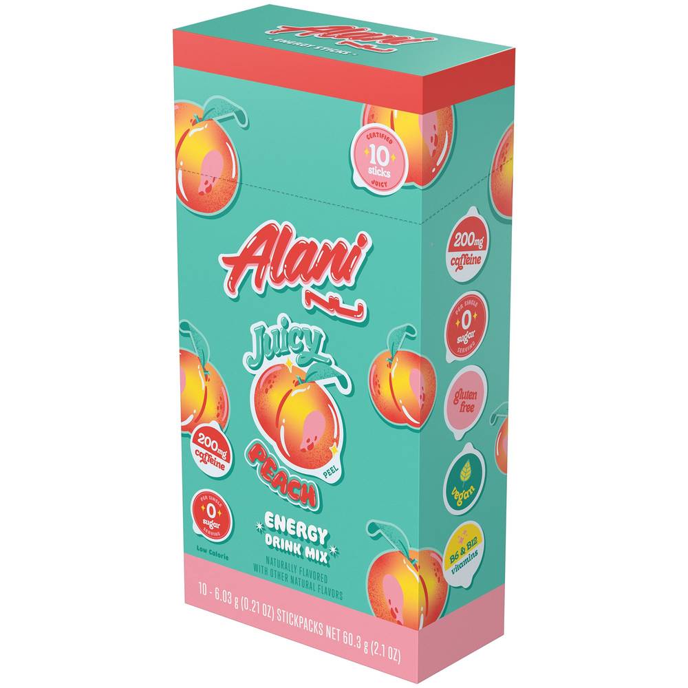 Alani Nu Energy Drink Powder Mix Sticks packs (2.1 oz) (juicy peach)