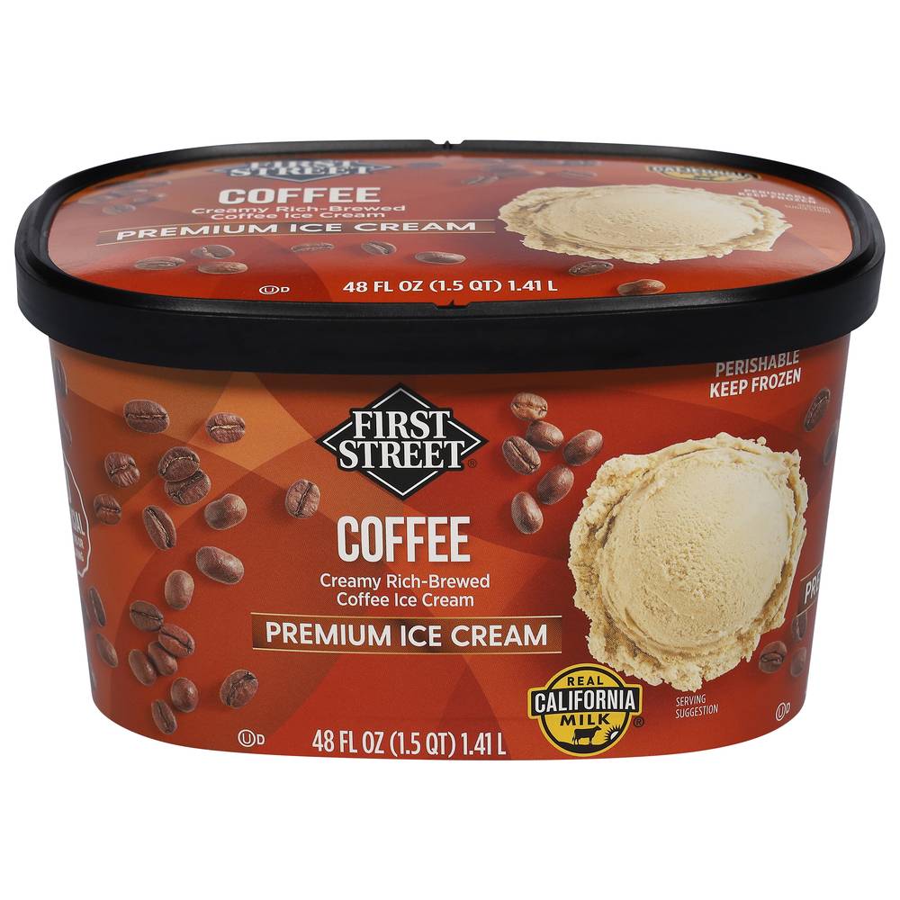 First Street Premium Ice Cream, Coffee (48 fl oz)
