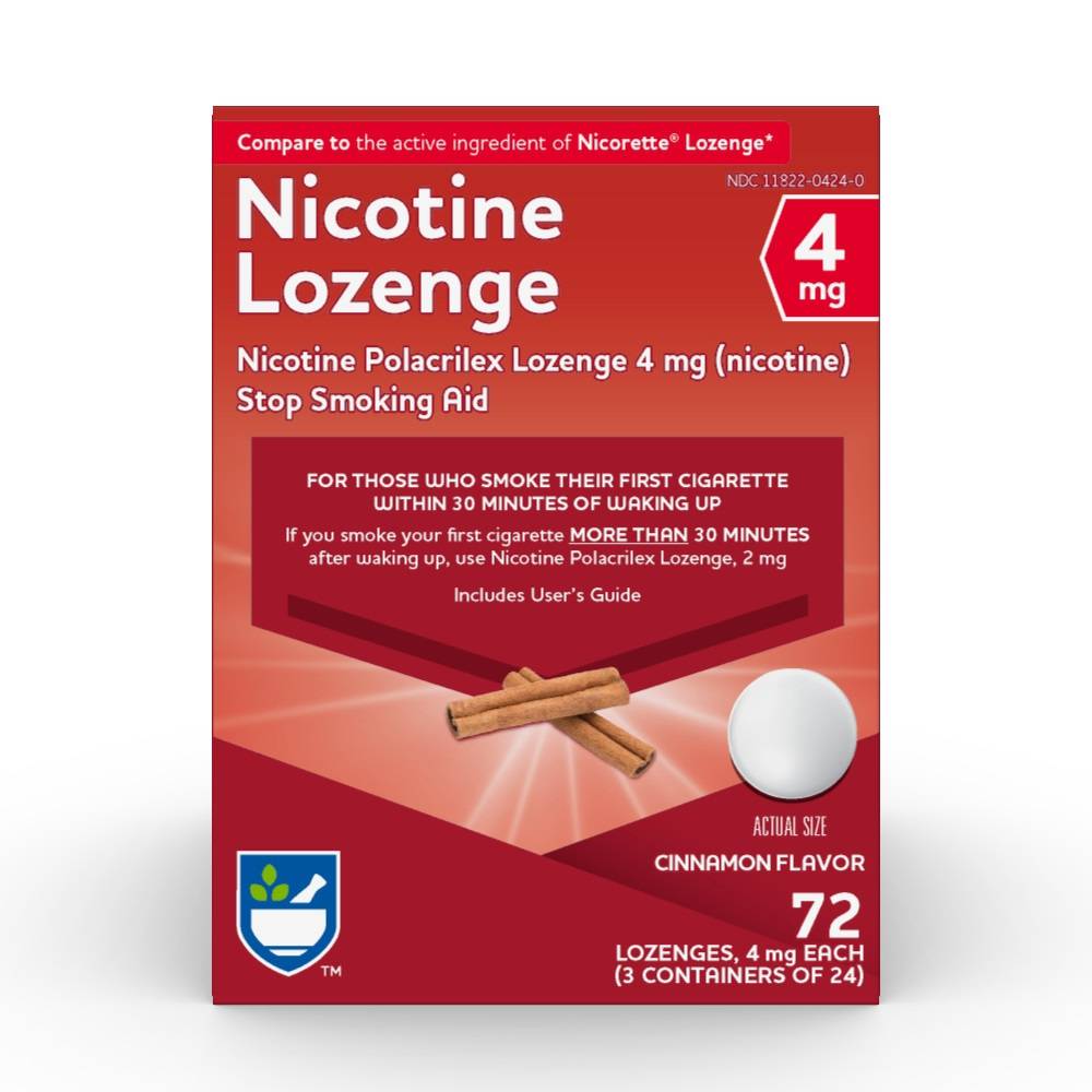 RiteAid Nicotine Lozenges - Cinnamon 4mg, 72 ct