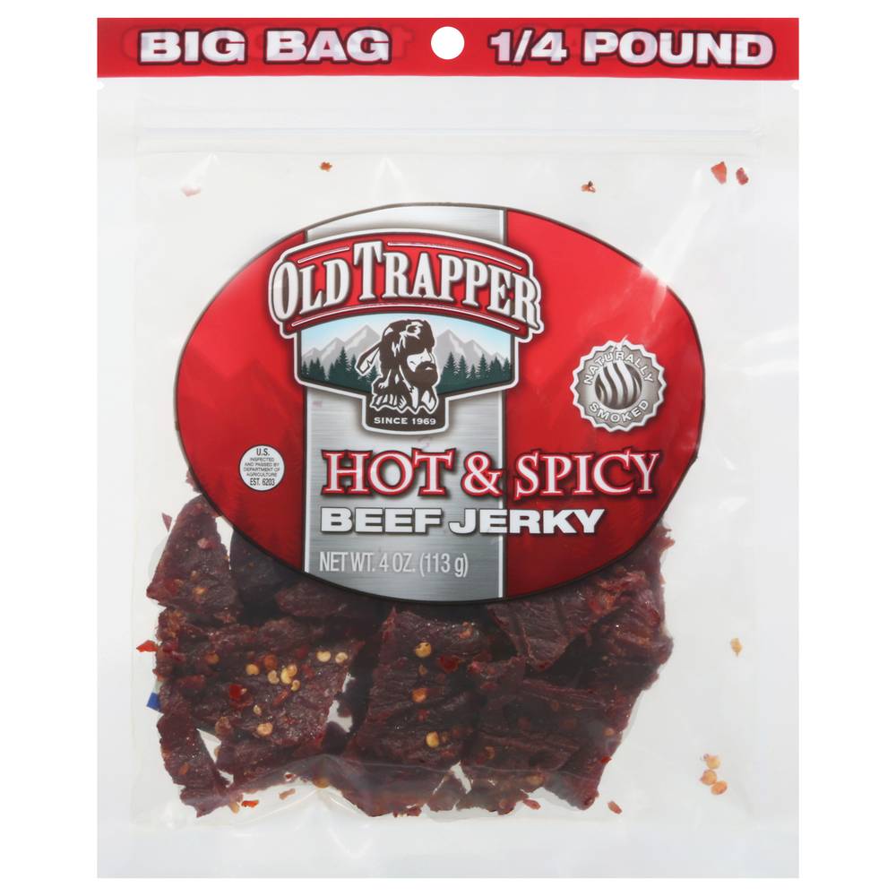 Old Trapper Hot & Spicy Beef Jerky (4 oz)