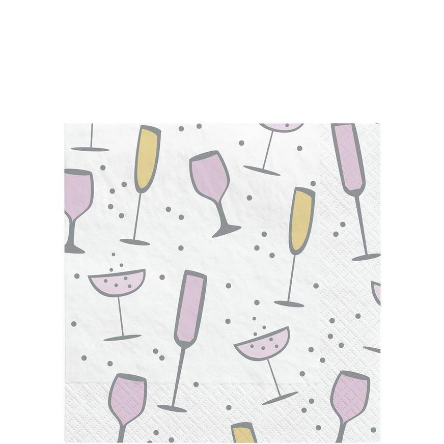 Cocktail Glasses Beverage Napkins, 5in, 20ct