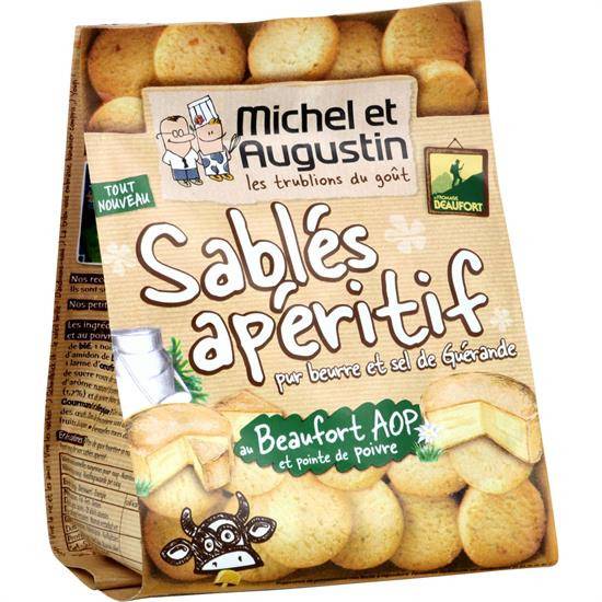 Biscuits apéritifs sablés Beaufort/poivre MICHEL ET AUGUSTIN - le sachet de 100 g