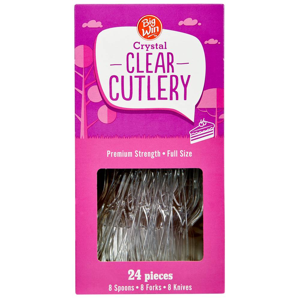 Big Win Crystal Clear Cutlery Mix Full Size (24 ct)