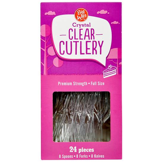 Big Win Crystal Clear Cutlery Mix (24 ct)