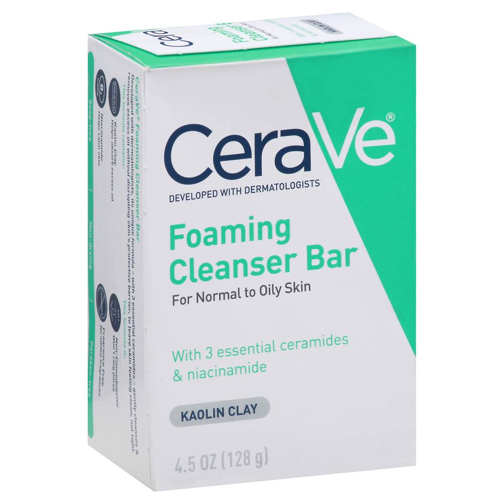 CeraVe Kaolin Clay Foaming Cleanser Bar For Oily Skin