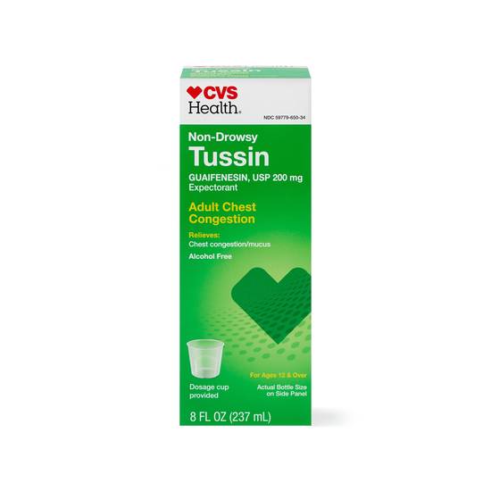 CVS Health Non Drowsy Tussin Adult Chest Congestion, 8 OZ