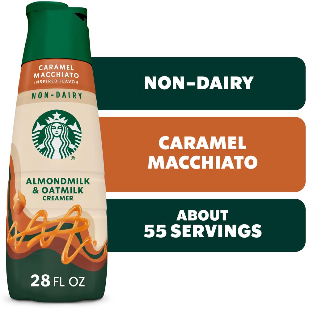 Starbucks Non Dairy Almondmilk & Oatmilk Creamer, Caramel Macchiato (28 fl oz)