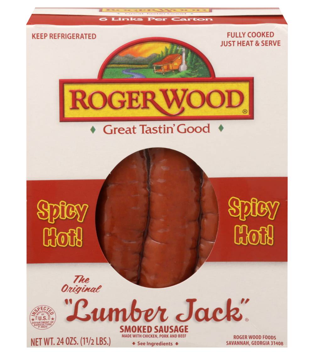 Roger Wood Lumber Jack Hot Smoked Sausage (24 oz)