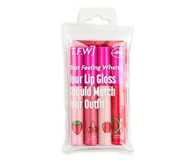 Pink Lip Gloss Wands, 4-Pack