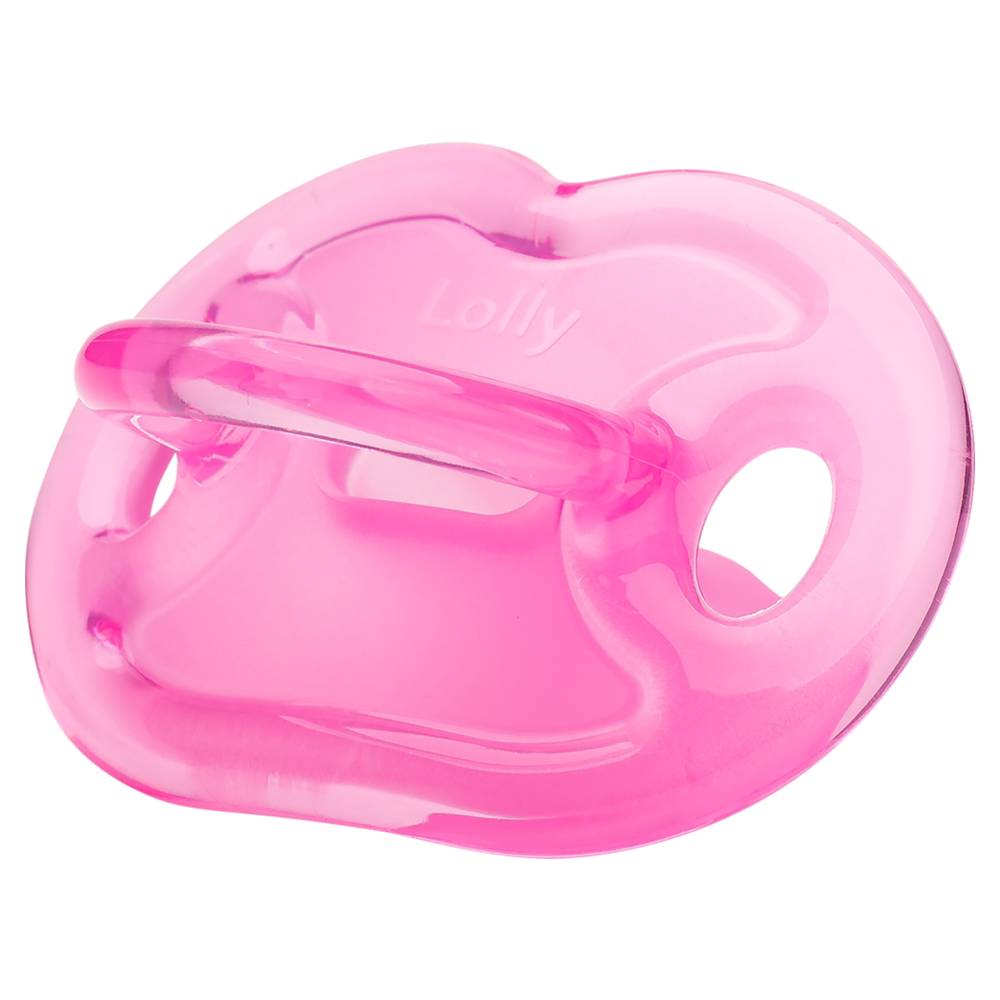 Lolly · Chupeta de silicone ortodôntico rosa