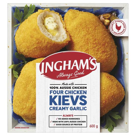 Ingham's Four Chicken Kievs Creamy Garlic 600g