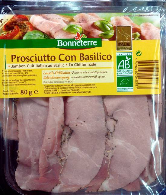 Bonneterre - Prosciutto con basilico