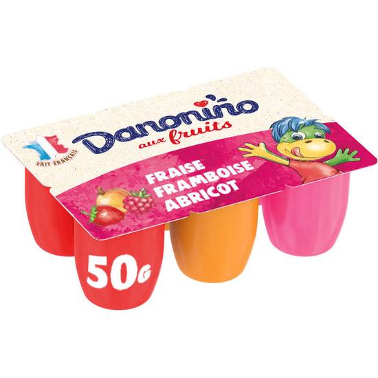 DANONE - Yaourt Danonino Petits suisses Fruits  6 pots - 6x50g