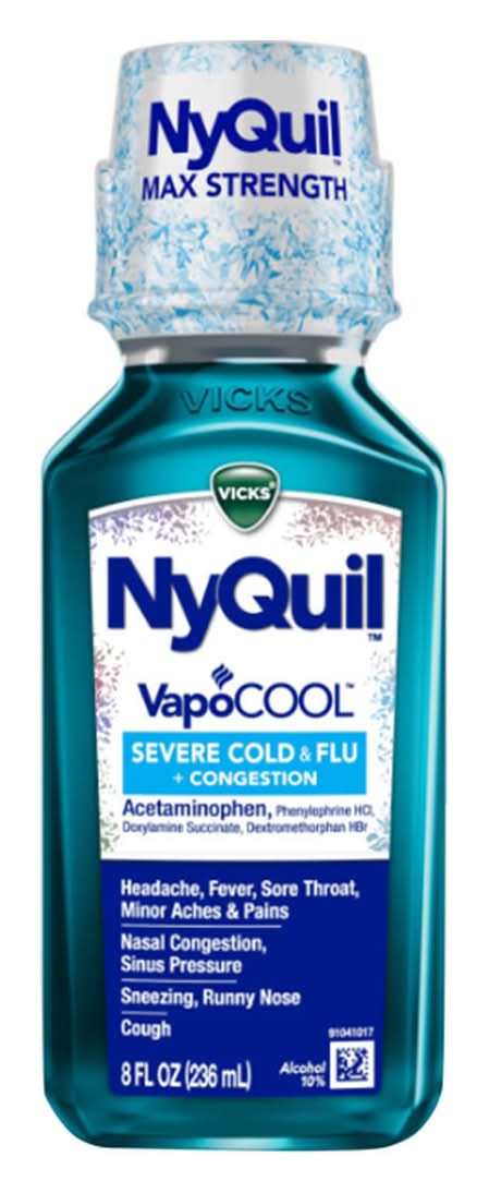 Vicks Vapocool Severe Maximum Strength Cold & Flu Relief Liquid (8 fl oz)