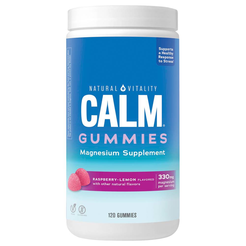 CALM Magnesium Supplement Gummies, Raspberry-Lemon (120 ct)