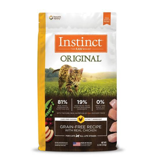 Instinct Original Grain Free Recipe With Real Chicken Natural Dry Cat Food By Nature's Variety, 2.2 Lb. Bag