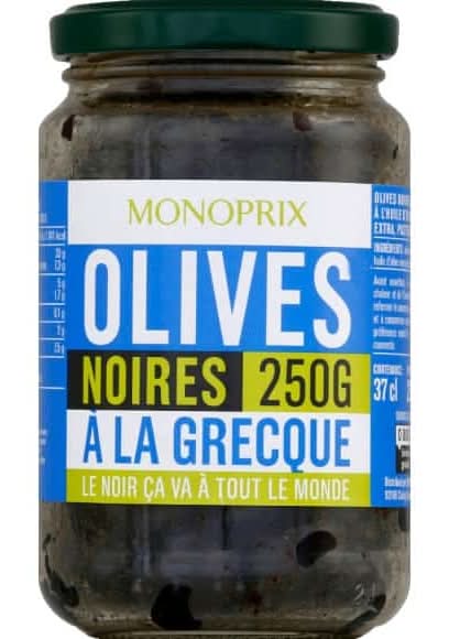 Monoprix - Olives noires à la grecque (250g)