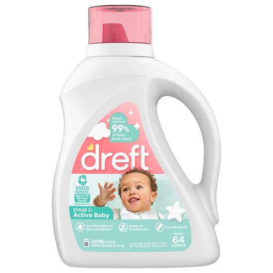 Dreft Stage 2 Active Baby Liquid Laundry Detergent