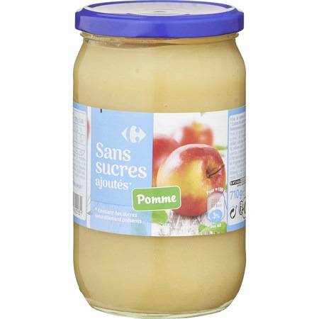 Compote pommes sans sucres ajoutés CARREFOUR - le pot de 710g