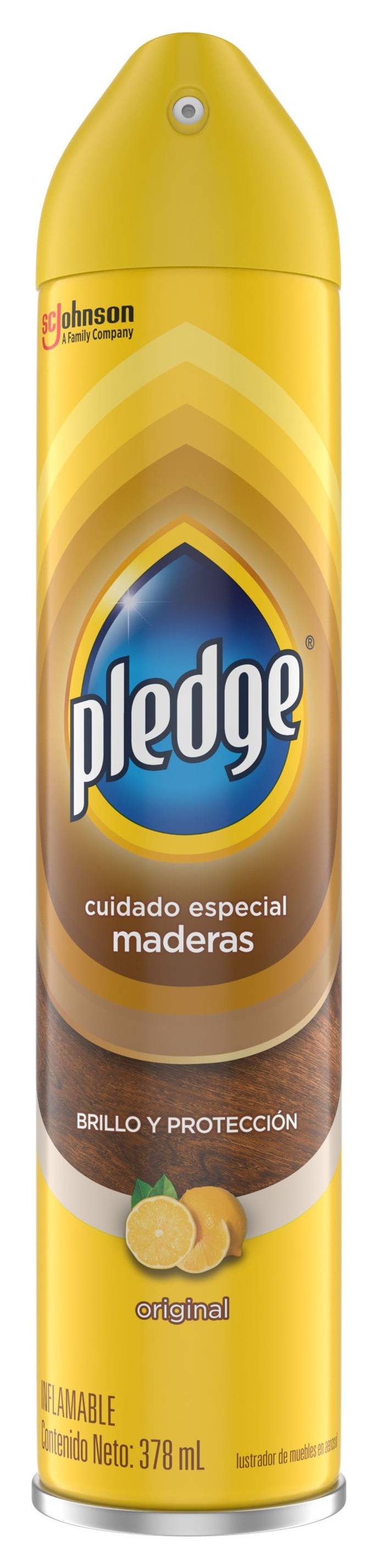 Pledge · Lustrador en aerosol para muebles de maderas (378 ml)