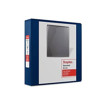 Staples Three D-Ring View Paper Binder (2 inches/navy blue)