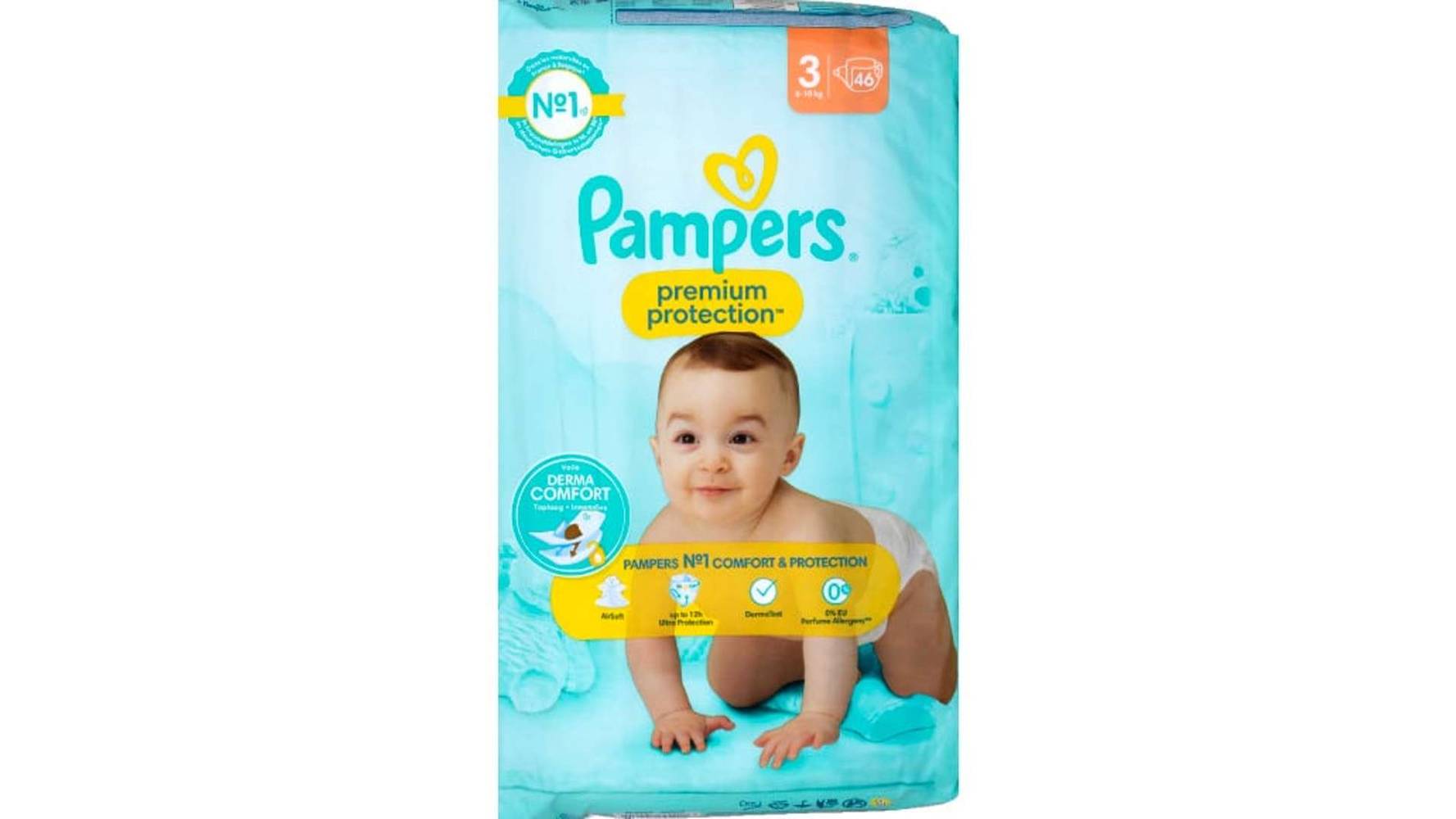 Pampers - Couches bébé premium protection t3, 6-10kg (46 pièces)