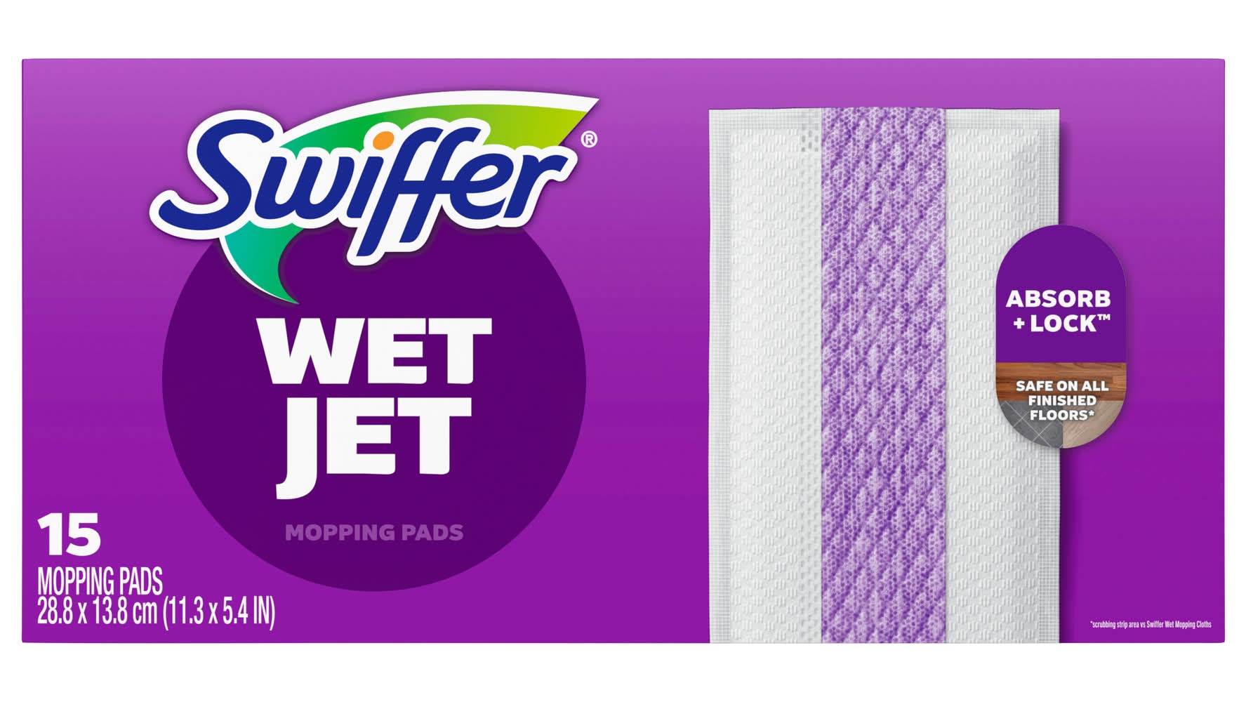 Swiffer Wetjet Multi Surface Mopping Pads, 11.3x5.4 in (15 ct)