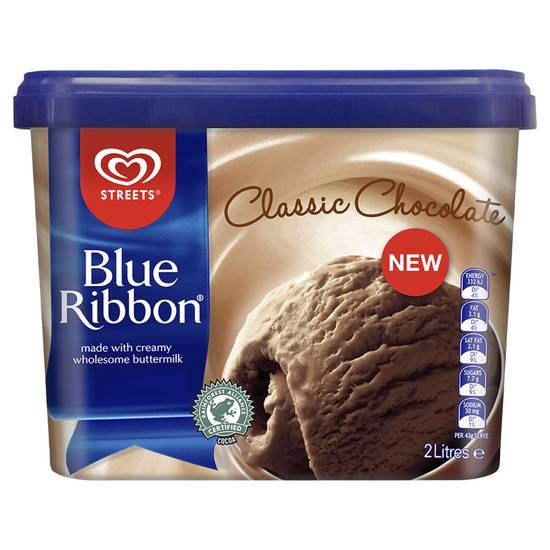 Streets Blue Ribbon Classic Chocolate Ice Cream Tub 2 Litre