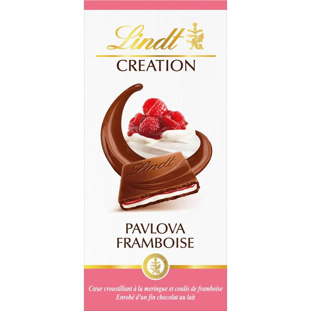 Lindt - Tablette de chocolat lait (pavlova framboise )