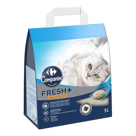 Carrefour Companino - Litière fresh plus agglomérant 5l pour chat