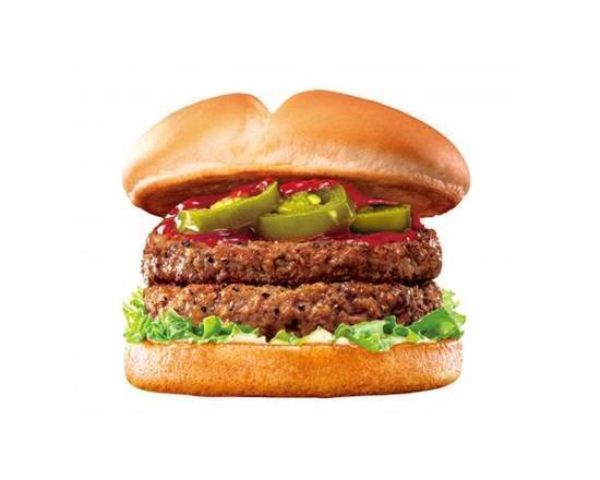 【単品】ダブル旨辛ビーフバーガー Double  Delicious and Spicy Beefburger with Sriracha Sauce and Jalapenos