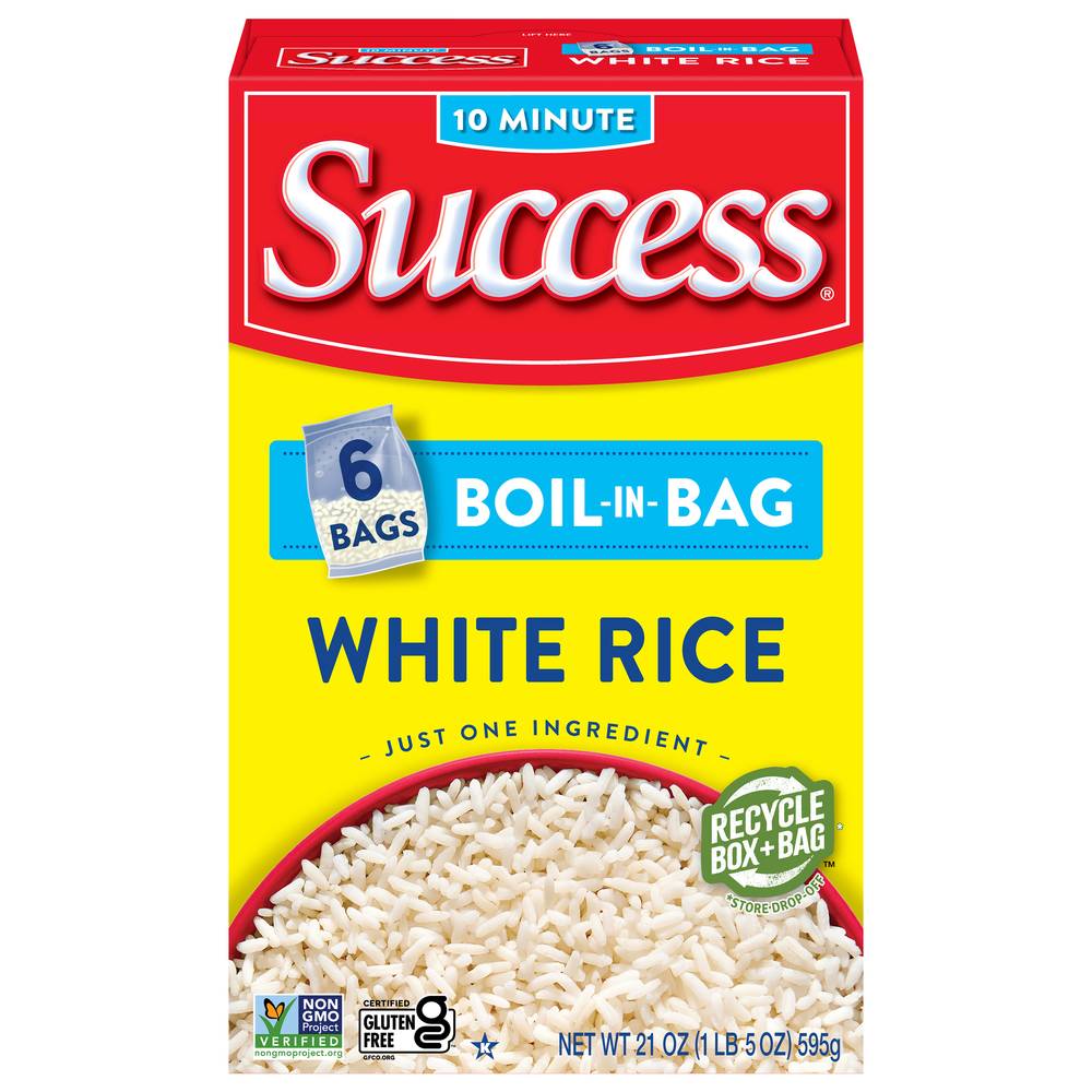 Success Boil-In-Bag White Rice (21 oz, 6 ct)