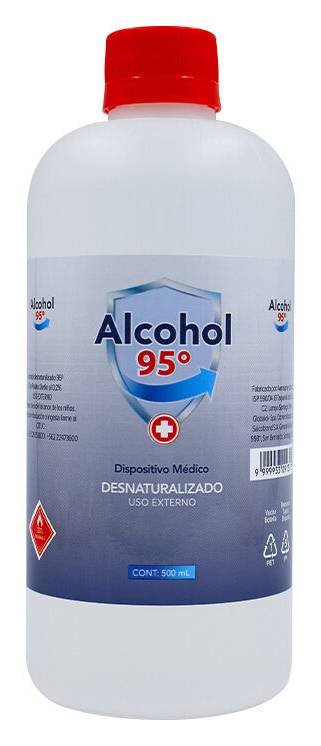 Alcohol etílico 95° desnaturalizado (500 ml)